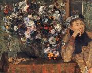 Germain Hilaire Edgard Degas A Woman with Chrysanthemums oil painting picture wholesale